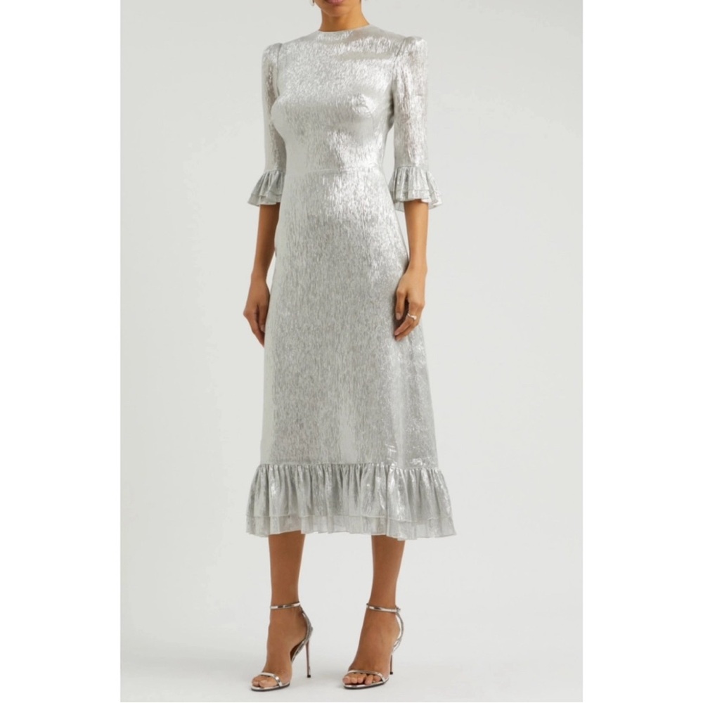 The Vampire’s Wife falconetti midi dress in silver ✨